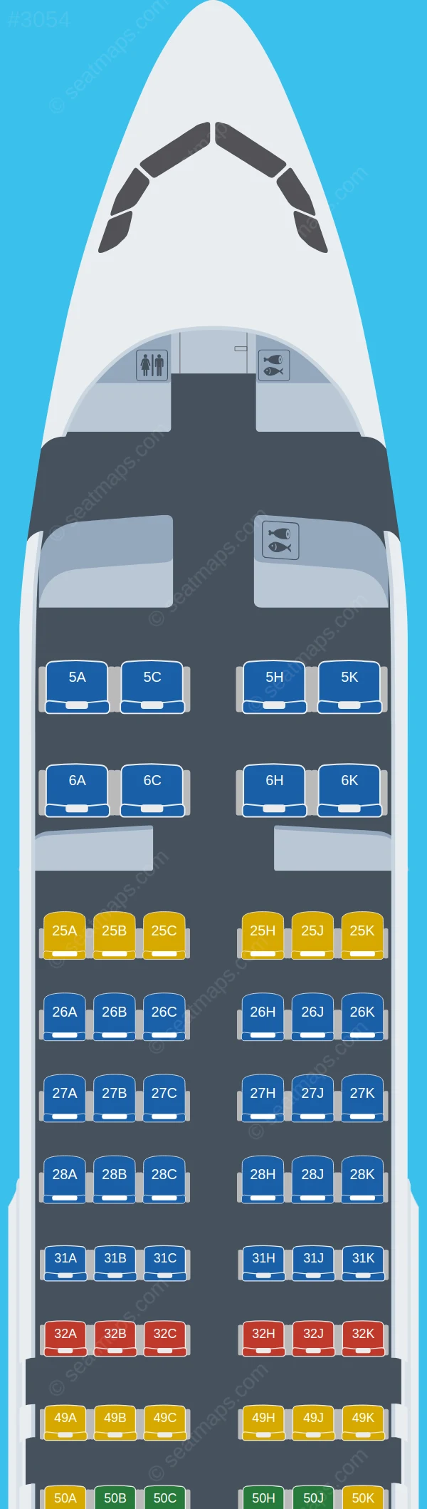 China Southern Airbus A320-200 V.1 seatmap preview