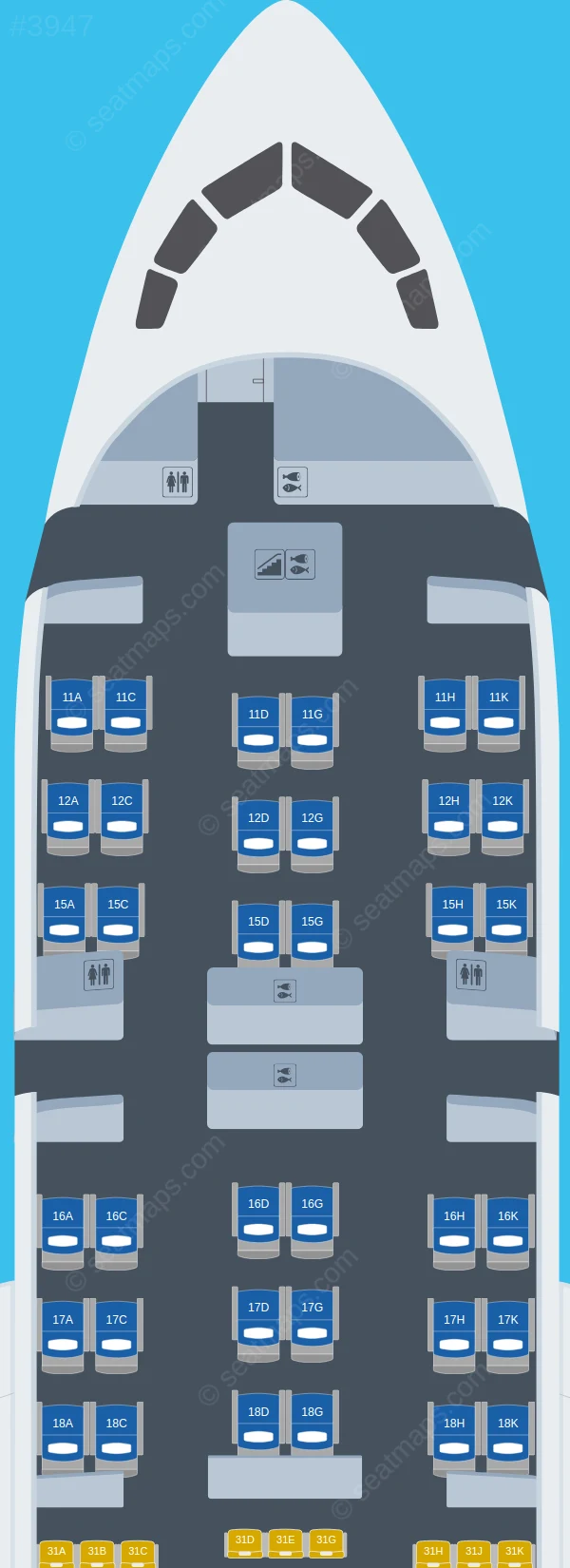 Hainan Airlines Boeing 787-8 seatmap preview