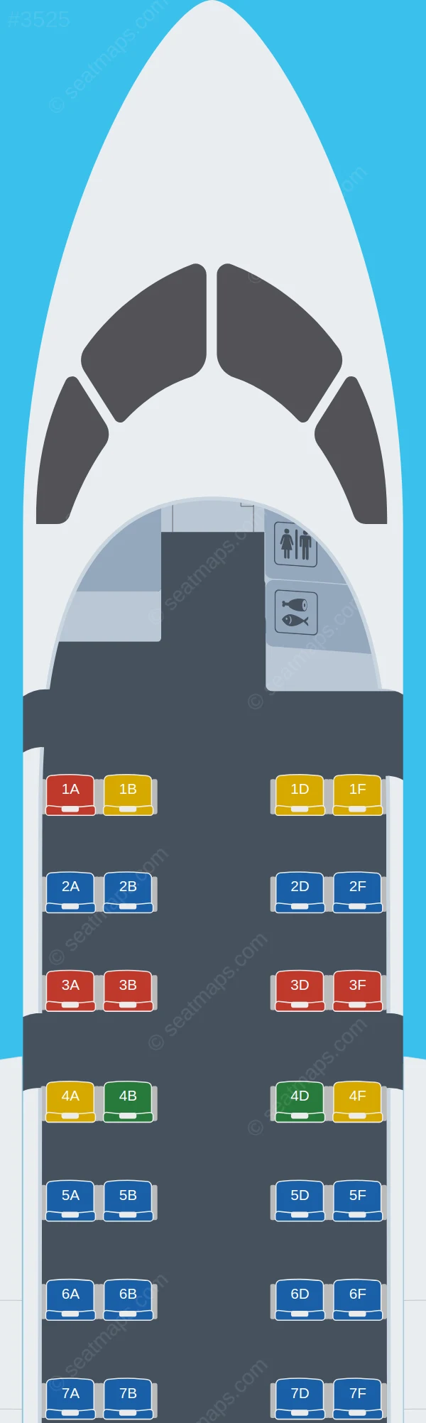 SATA Air Acores De Havilland Q200 seatmap preview