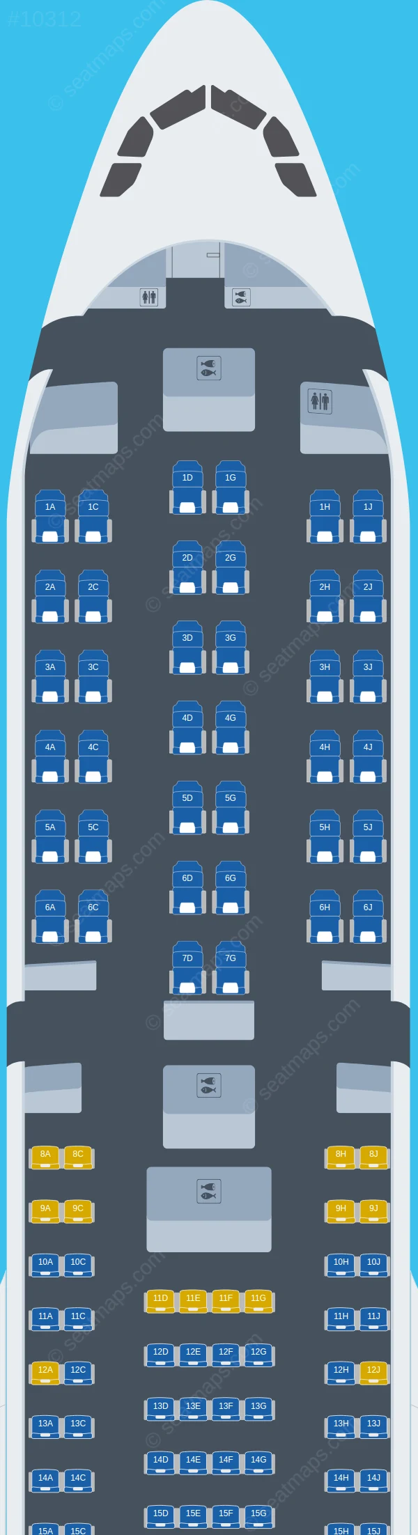 AirAsia Airbus A330-300 V.2 seatmap preview