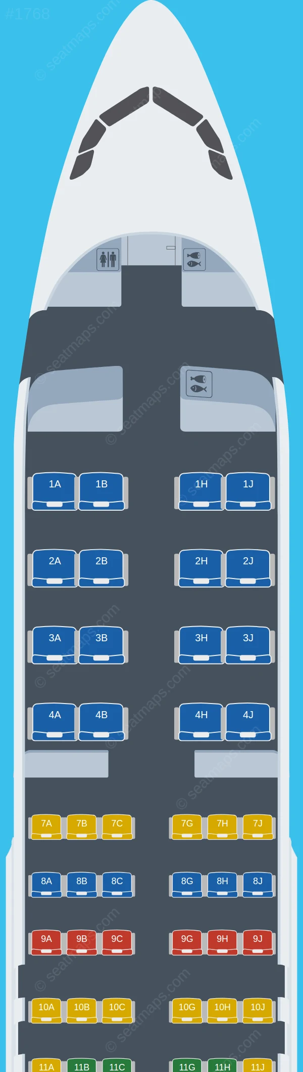 Royal Jordanian Airbus A320-200 V.2 seatmap preview