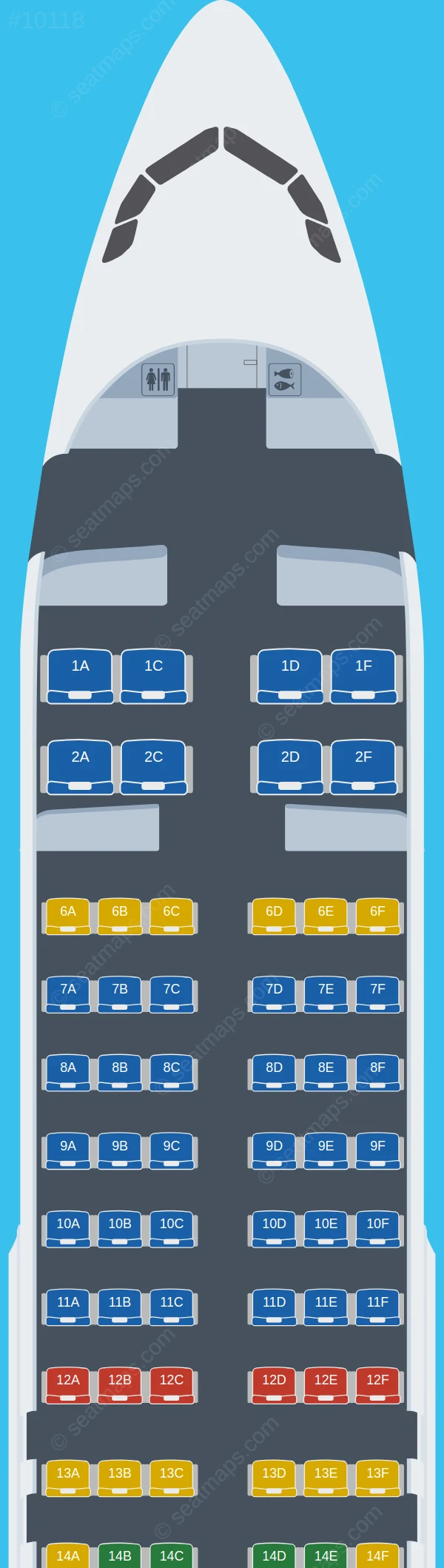 Rossiya Airbus A320-200 V.2 seatmap preview