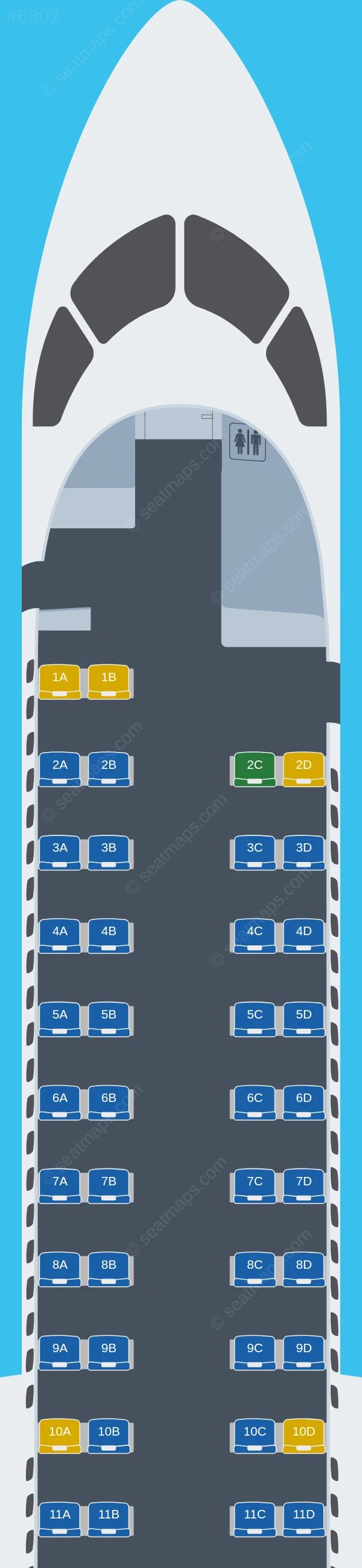 Aurora De Havilland Q400 V.1 seatmap preview
