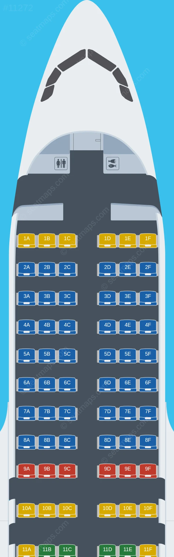 Fly Air41 Airways Airbus A319-100 V.1 seatmap preview