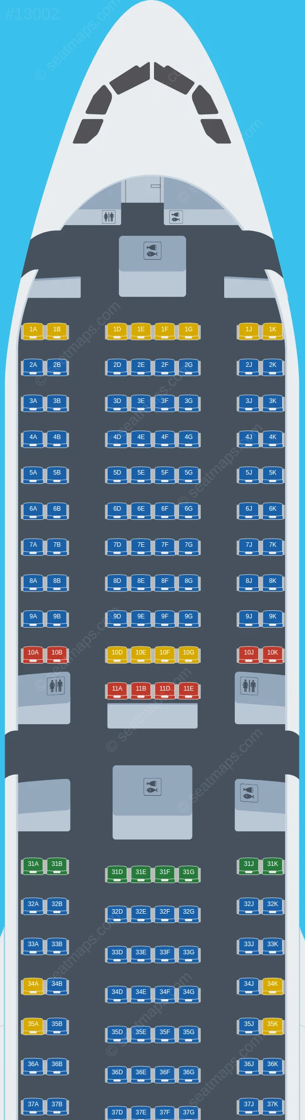 Centrum Air Airbus A330-300 seatmap preview