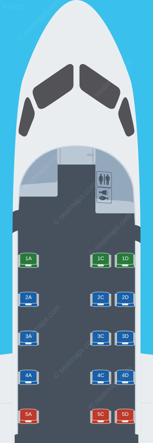 Cayman Airways Saab S340 seatmap preview