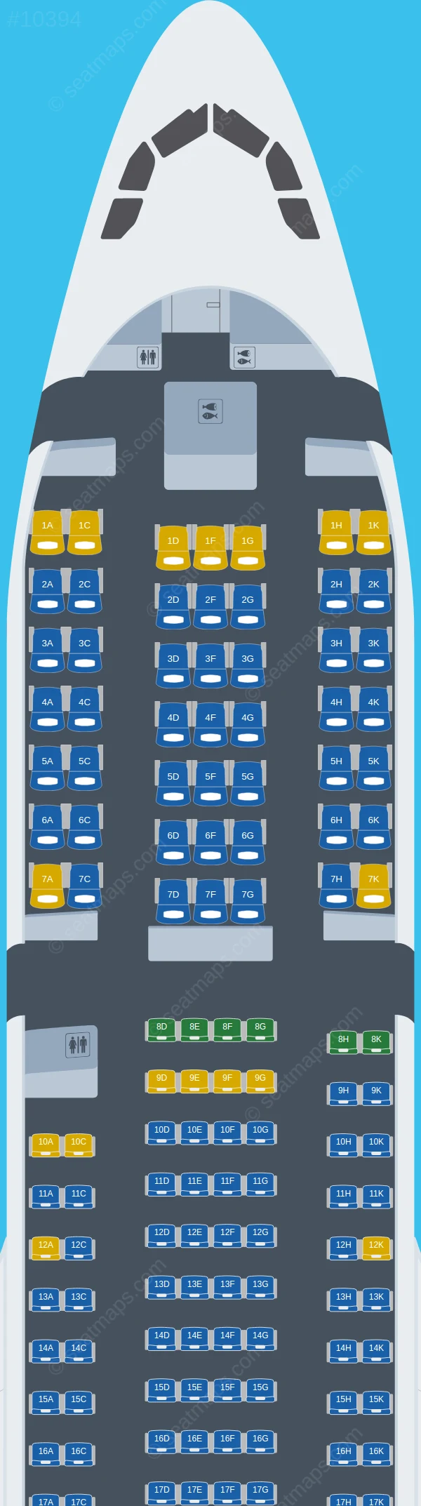National Airlines Airbus A330-200 seatmap preview