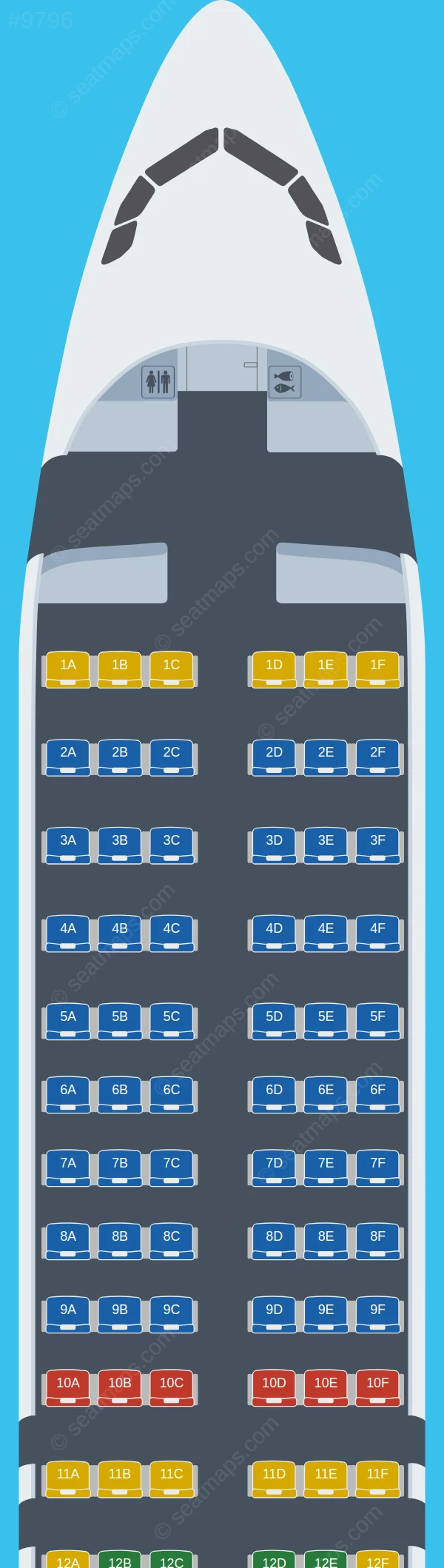 Qingdao Airlines Airbus A320neo V.2 seatmap preview