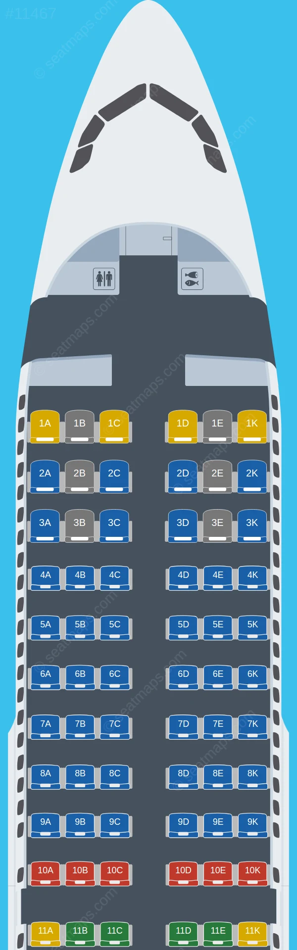 Avianca Airbus A319-100 V.2 seatmap preview