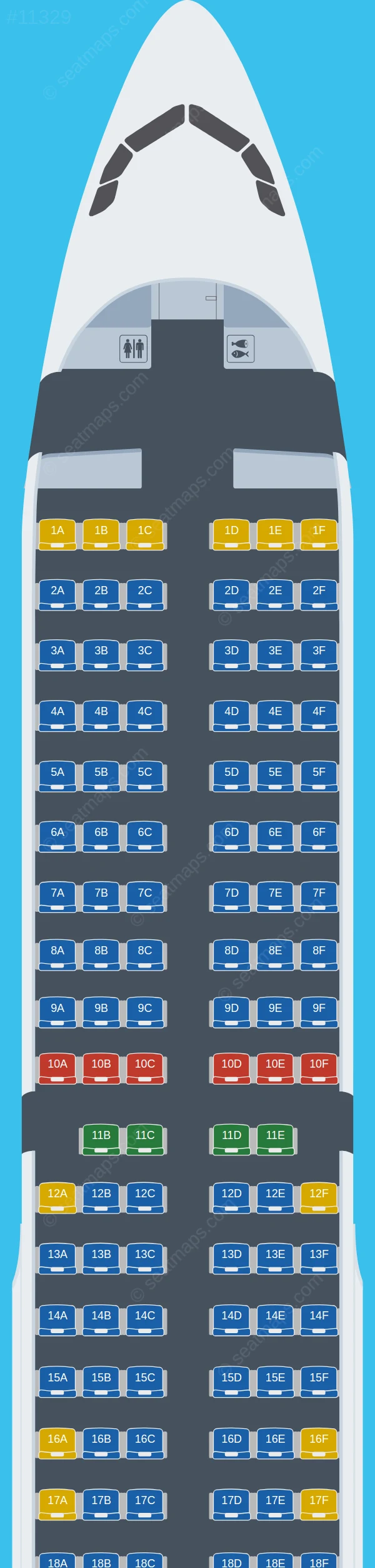 BBN Airlines Airbus A321-200 V.1 seatmap preview