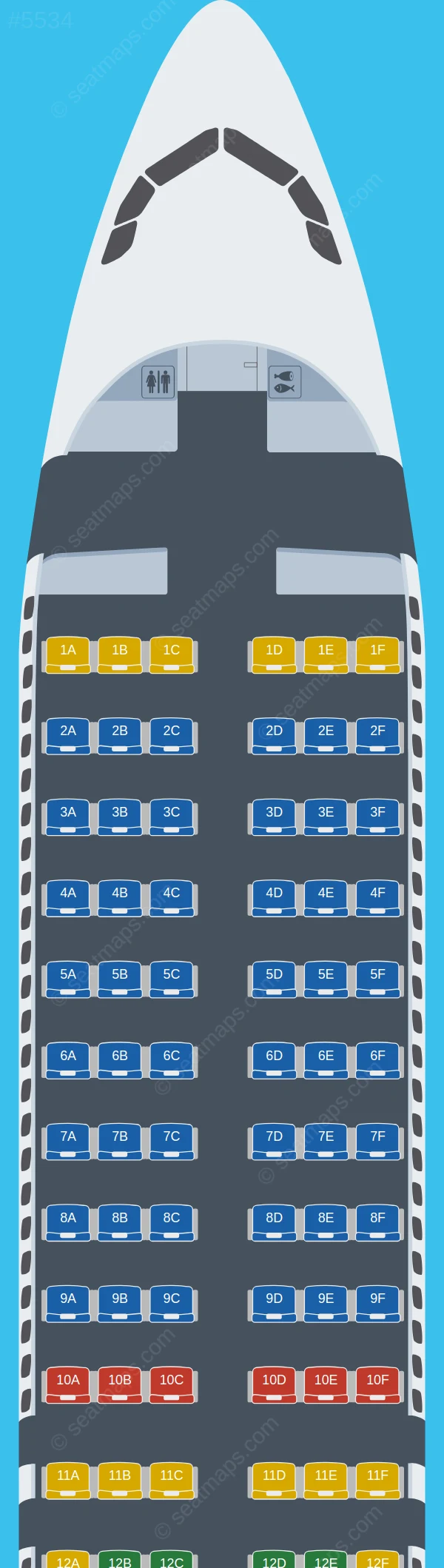 Jazeera Airways Airbus A320neo V.2 seatmap preview