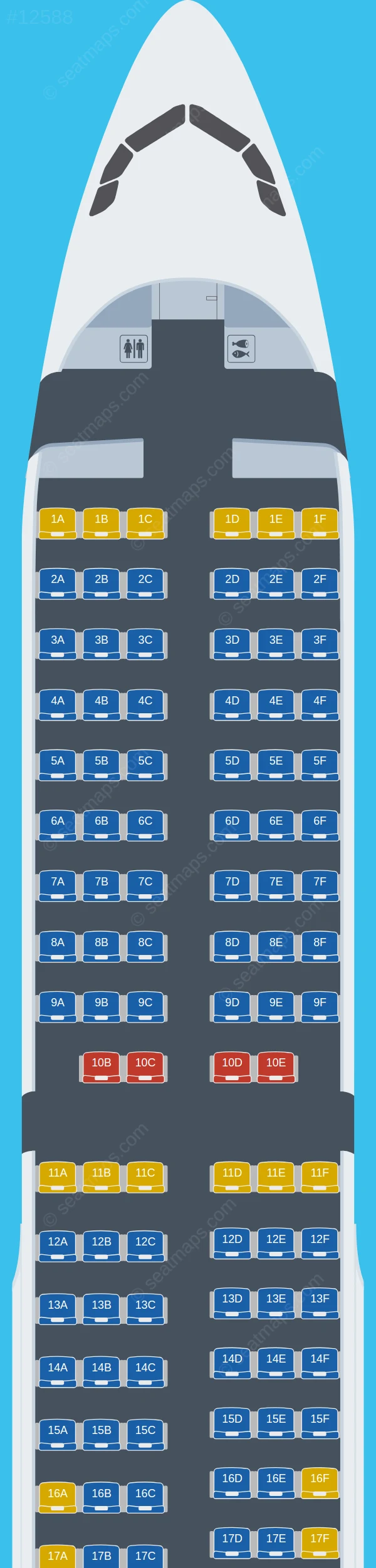 FlyOne Airbus A321-200 seatmap preview