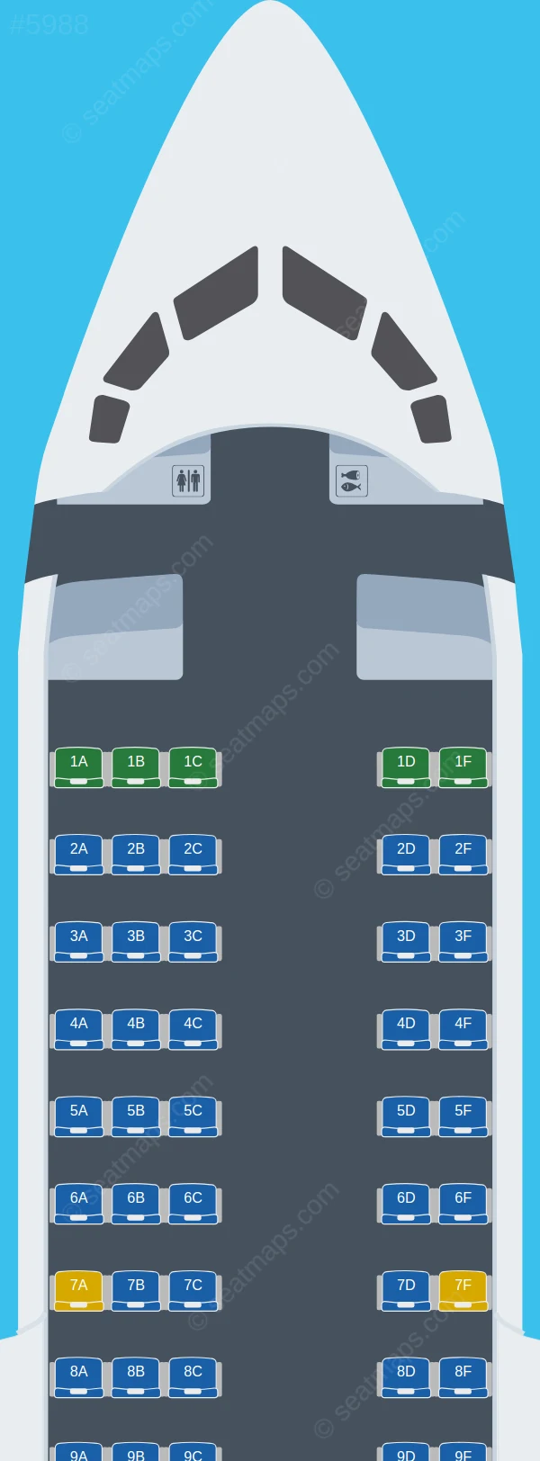 North Cariboo Air Avro RJ100 seatmap preview