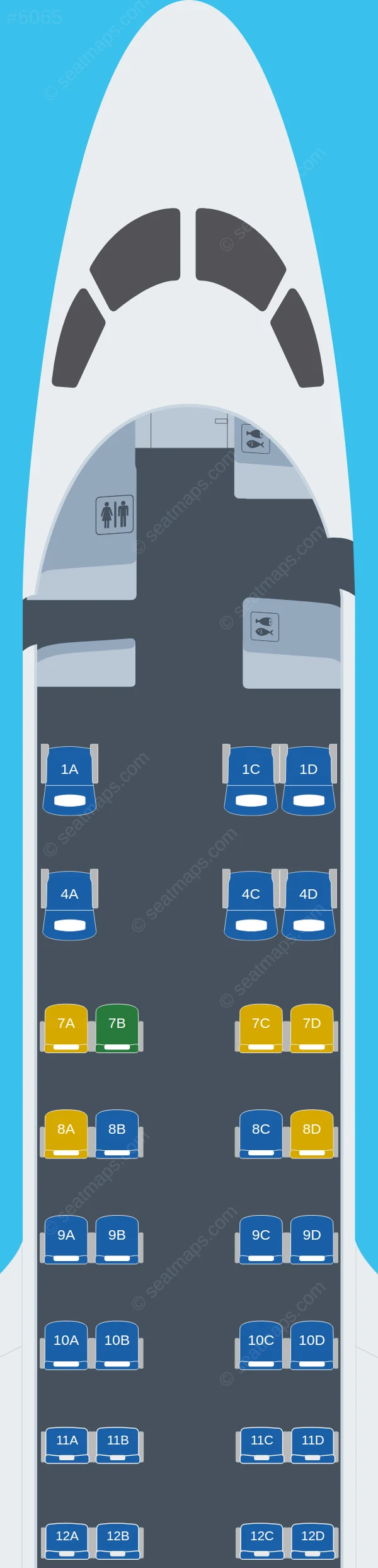 Republic Airways Embraer E170 V.1 UA seatmap preview