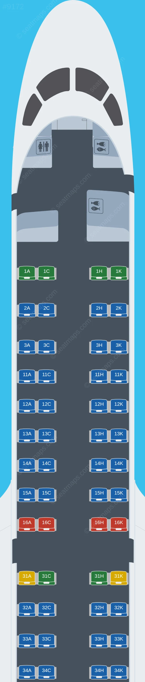 Air Astana Embraer E190 E2 seatmap preview