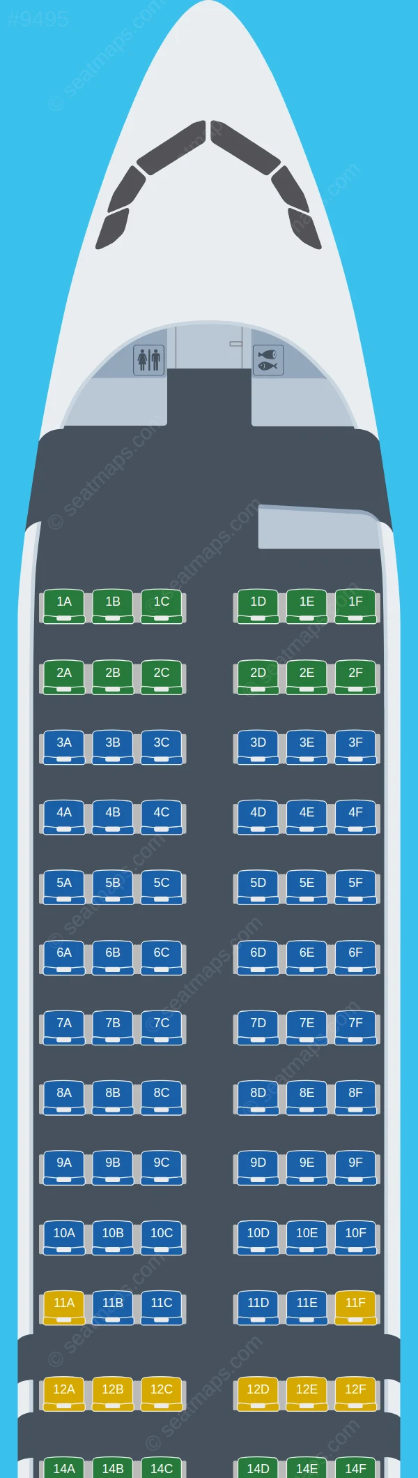 Cebu Pacific Air Airbus A320neo V.1 seatmap preview