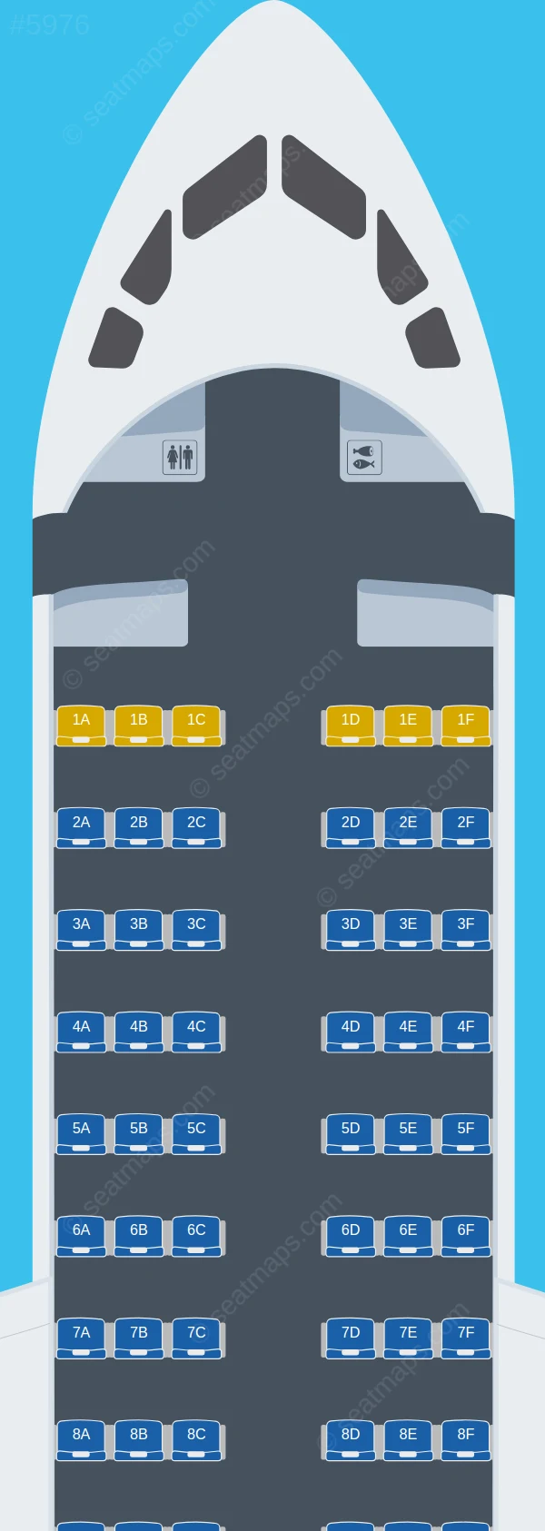Mahan Air BAe 146-300 seatmap preview