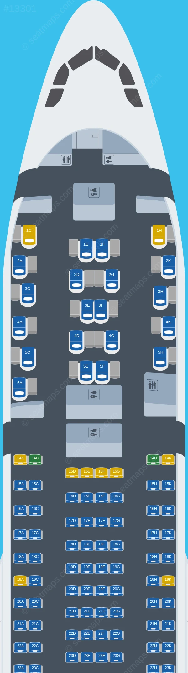 Hi Fly Airbus A330-200 seatmap preview