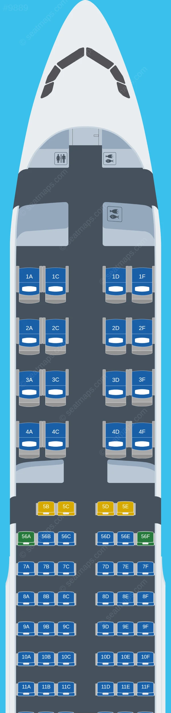 Air Senegal Airbus A321-200 seatmap preview