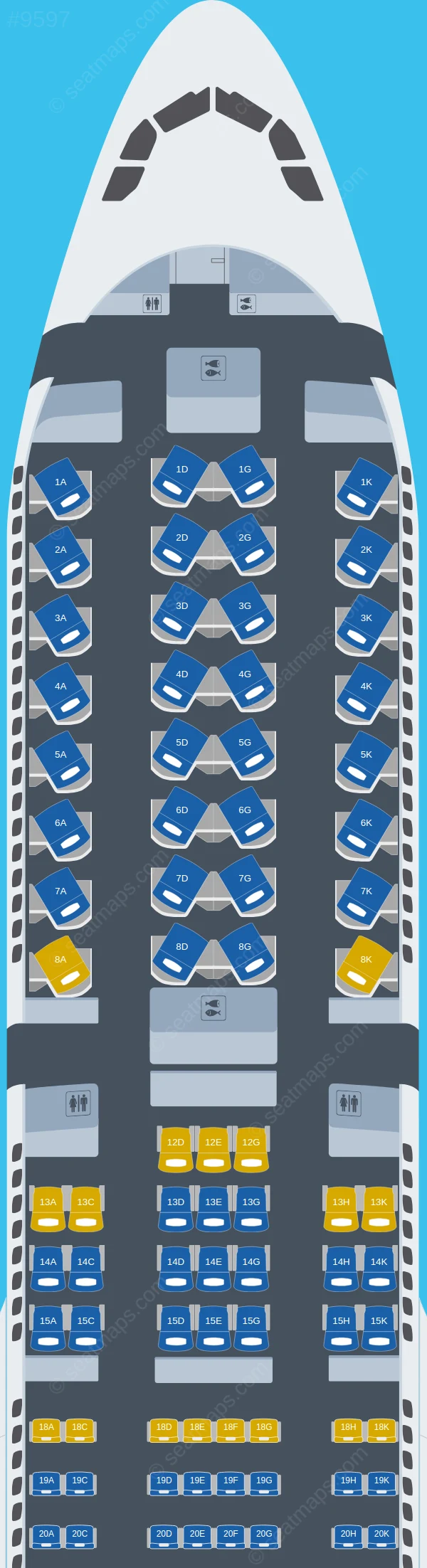Air Canada Airbus A330-300 V.1 seatmap preview