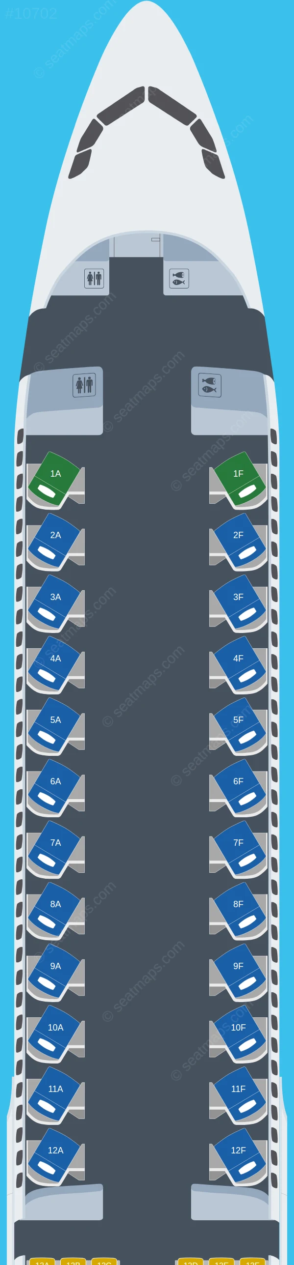 JetBlue Airways Airbus A321neo LR seatmap preview