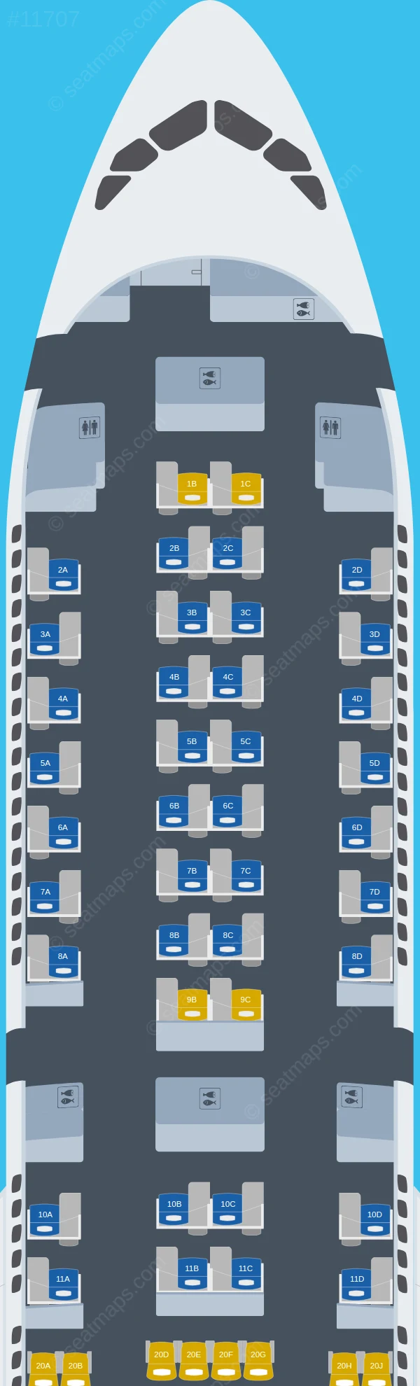 Delta Airbus A350-900 V.2 seatmap preview