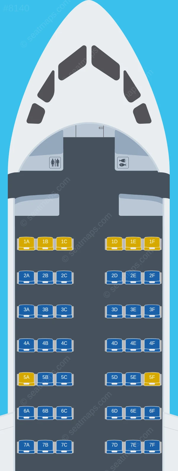 Aerovías DAP BAe 146-200 seatmap preview