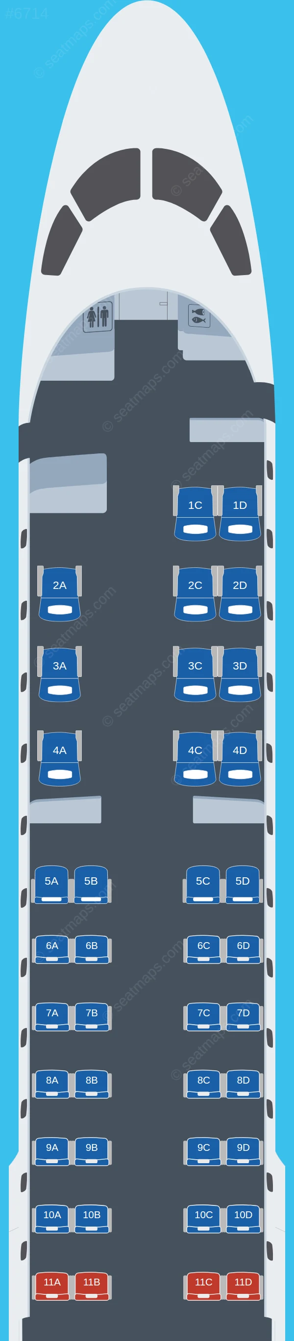 AeroMexico Connect - Aerolitoral Embraer E190 seatmap preview