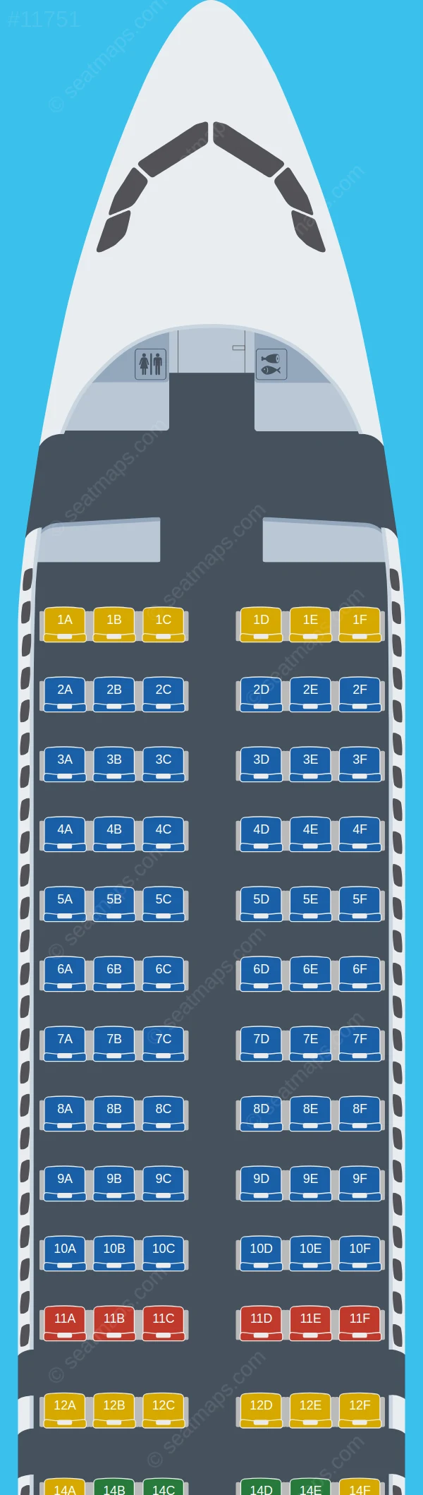 JetSMART Colombia Airbus A320neo seatmap preview