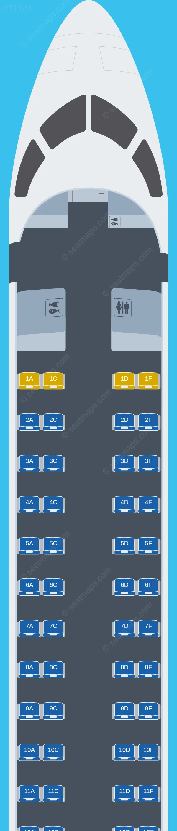 CityJet Bombardier CRJ1000 seatmap preview