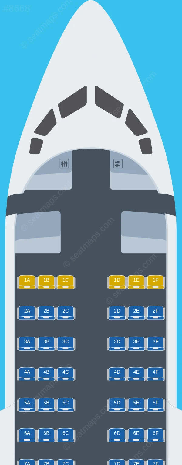 Tez Jet Airlines Avro RJ085 V.2 seatmap preview