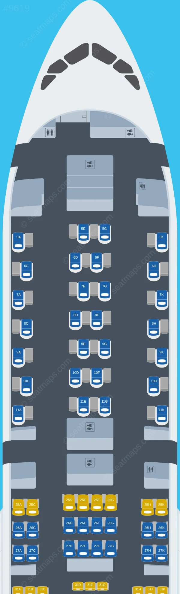 China Southern Airbus A350-900 V.1 seatmap preview