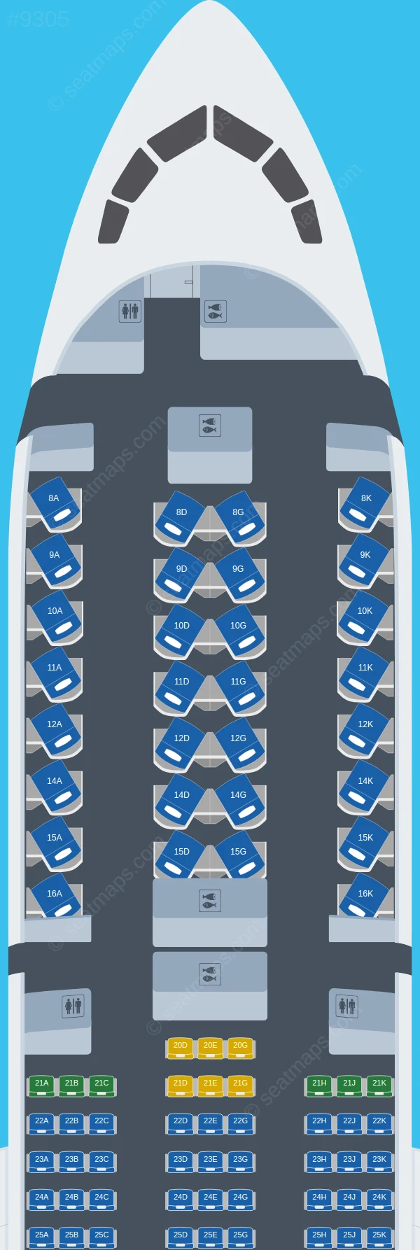 Egyptair Boeing 787-9 seatmap preview
