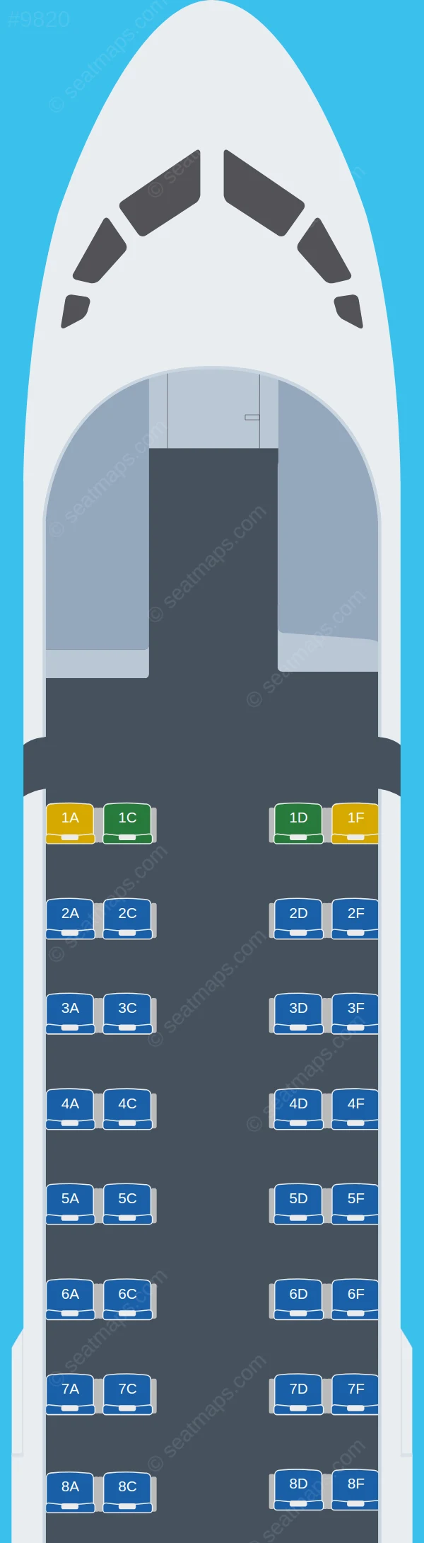 Windrose Airlines ATR 72-600 seatmap preview