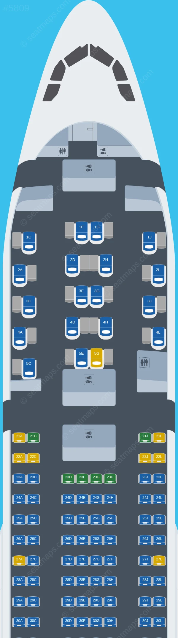 Iberia Airbus A330-200 V.1 seatmap preview