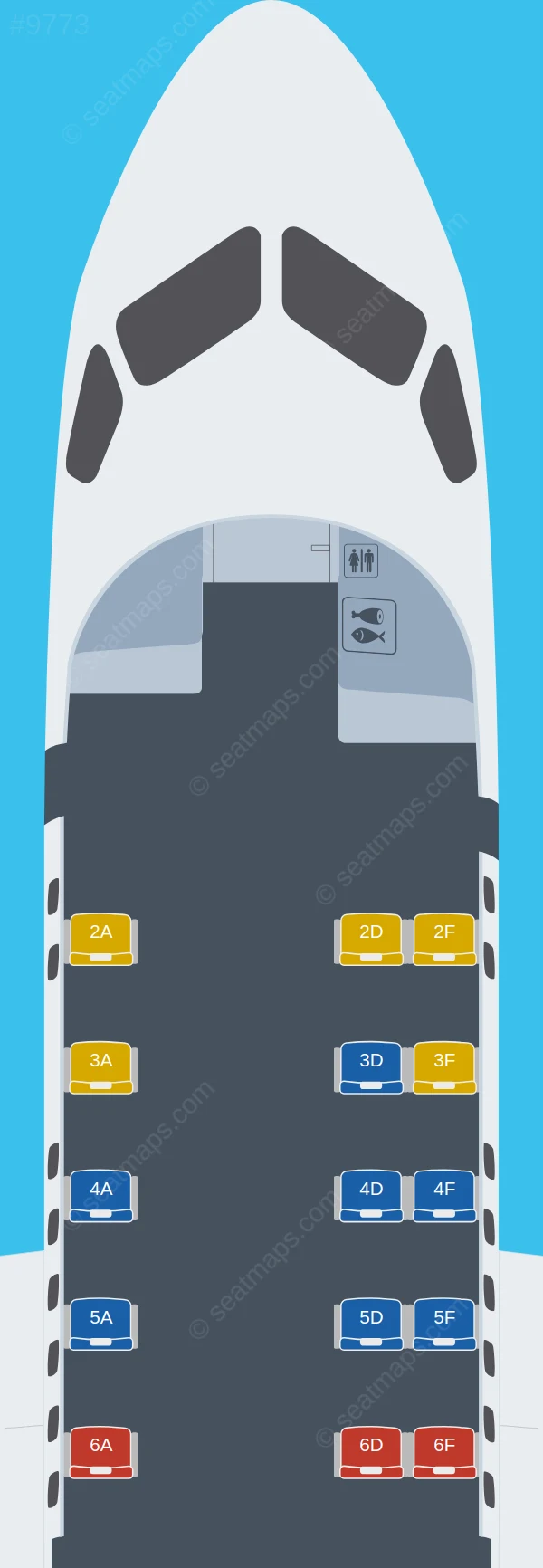 WestJet Saab S340 seatmap preview