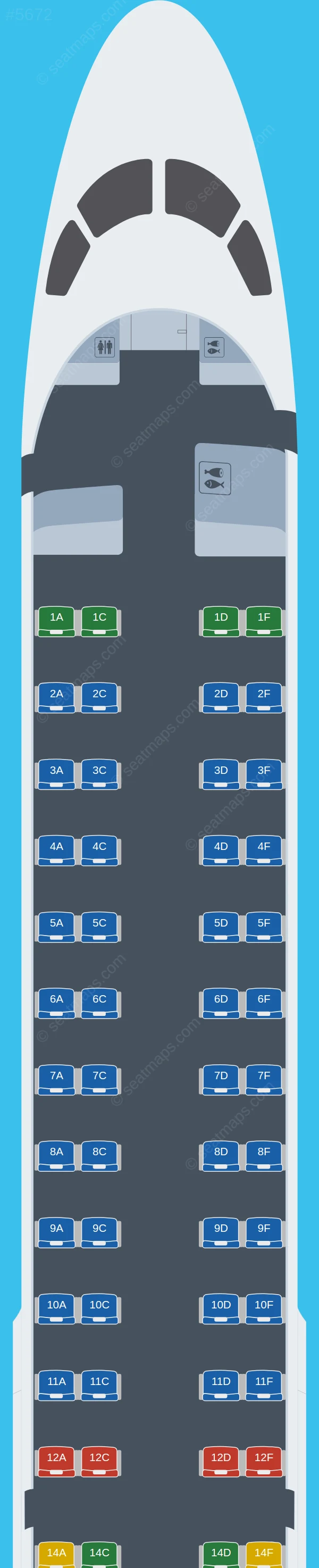 Austrian Airlines Embraer E195 seatmap preview