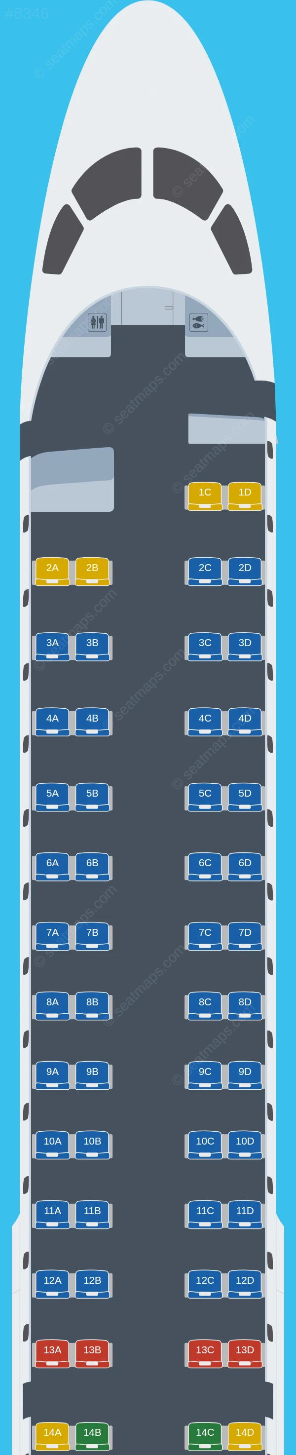 TAP Air Portugal Embraer E195 seatmap preview