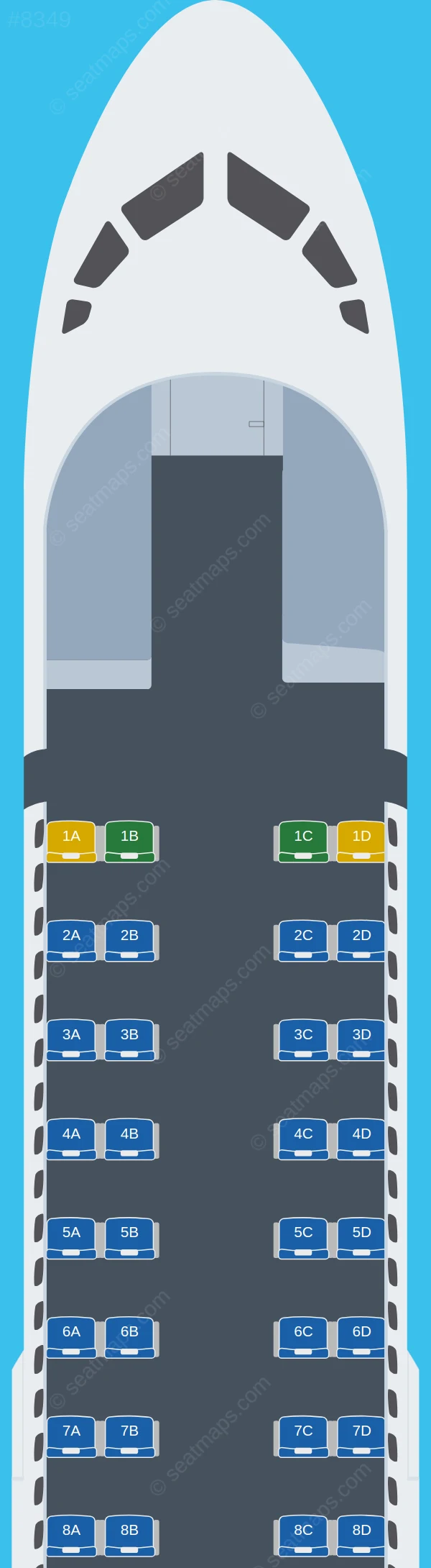 TAP Air Portugal ATR 72-600 seatmap preview