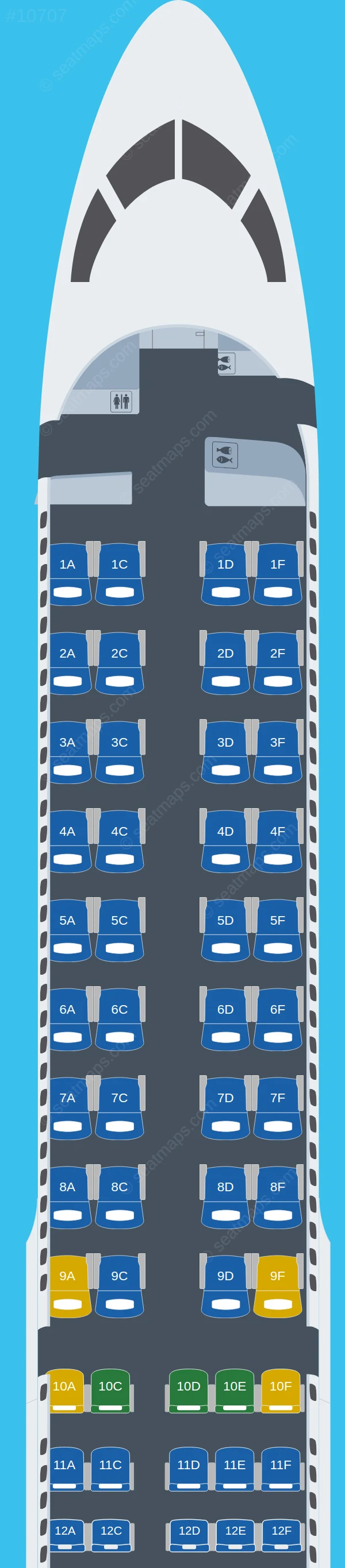 Breeze Airways Airbus A220-300 V.2 seatmap preview