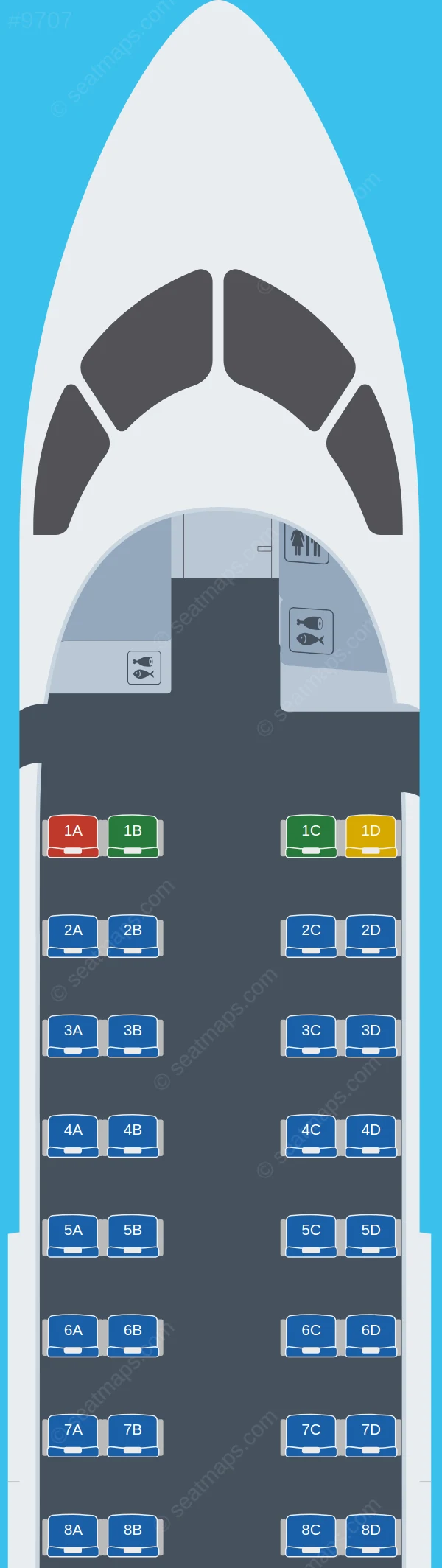 Eastern Australia Airlines De Havilland Q300 V.1 seatmap preview