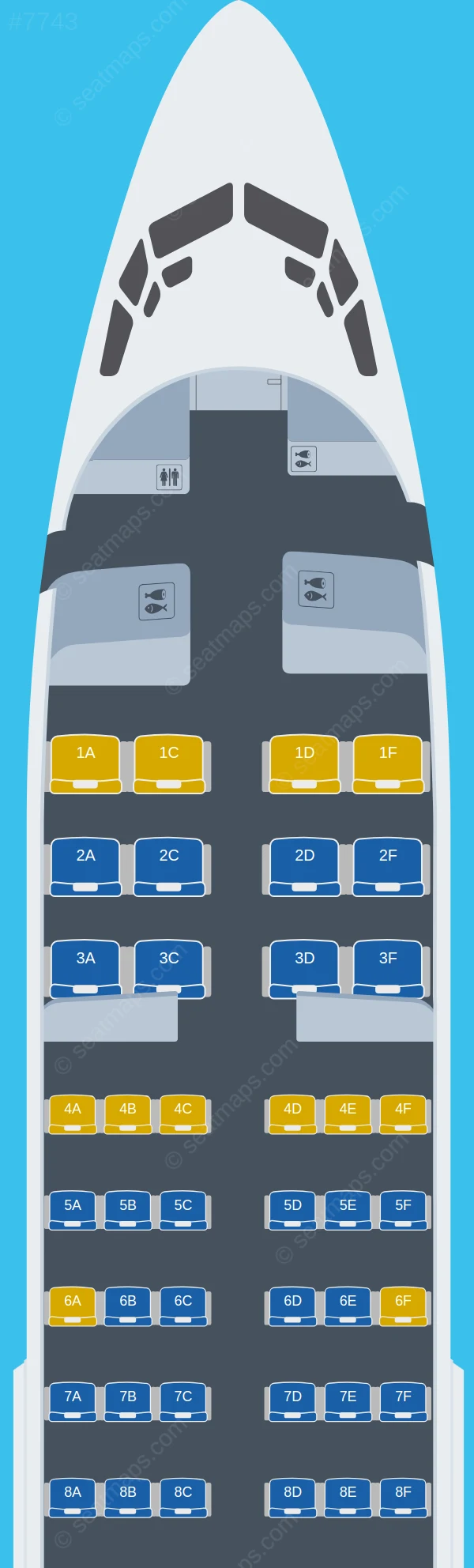 MIAT Mongolian Airlines Boeing 737-700 V.1 seatmap preview