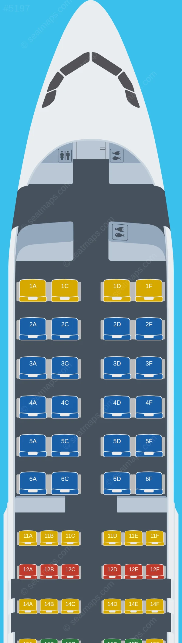South African Airways Airbus A320-200 V.1 seatmap preview