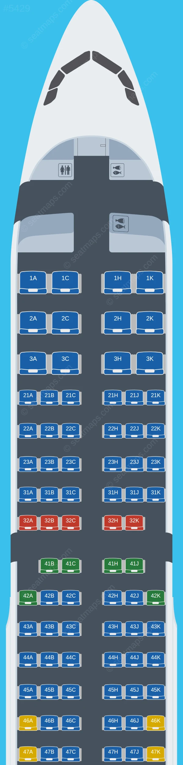 Philippine Airlines - PAL Airbus A321-200 V.1 seatmap preview