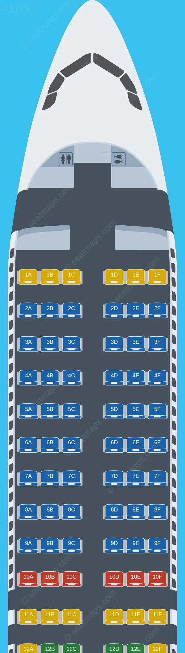 Azores Airlines Airbus A320neo seatmap preview