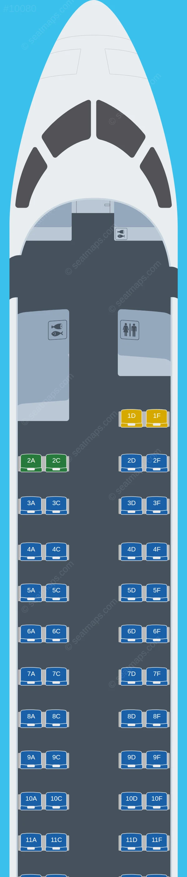 Hibernian Airlines Bombardier CRJ1000 seatmap preview