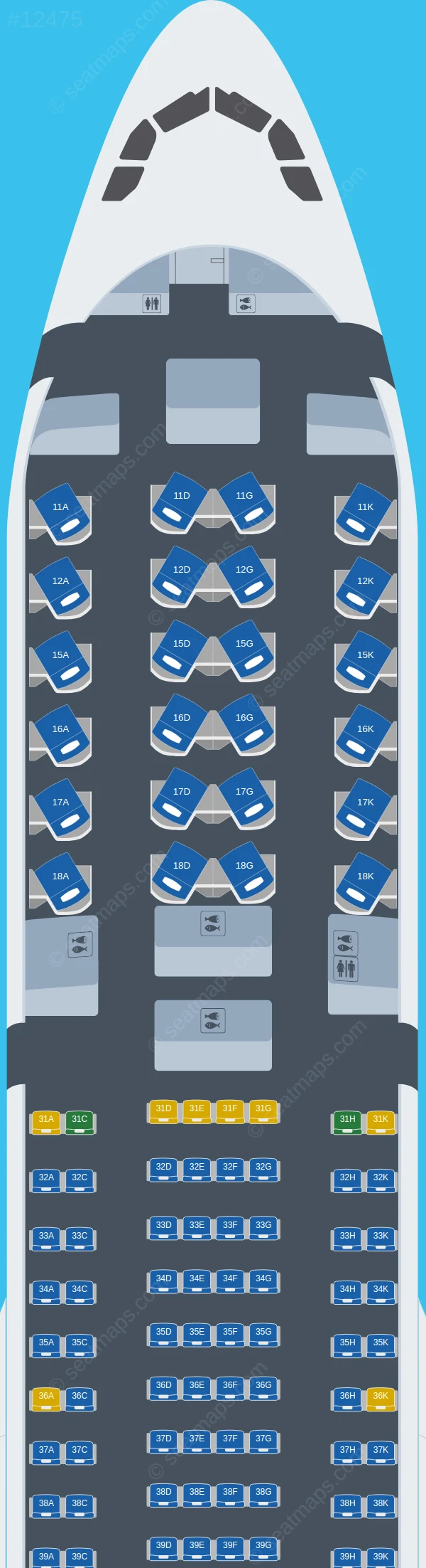 Capital Airlines (Beijing) Airbus A330-300 V.2 seatmap preview