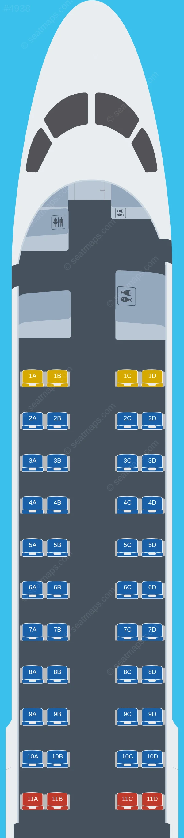 Mandarin Airlines Embraer E190 seatmap preview