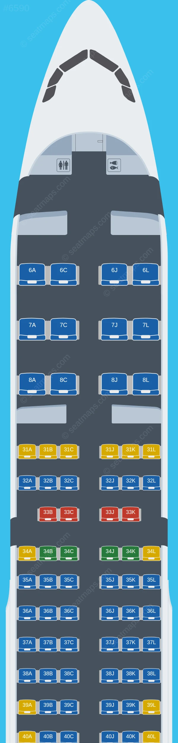 China Eastern Airbus A321-200 V.3 seatmap preview