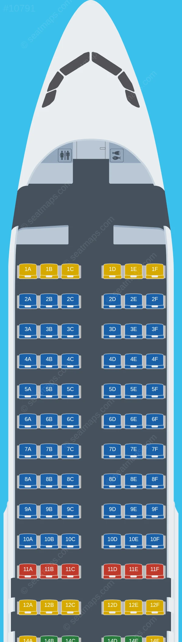Chair Airlines Airbus A320-200 seatmap preview